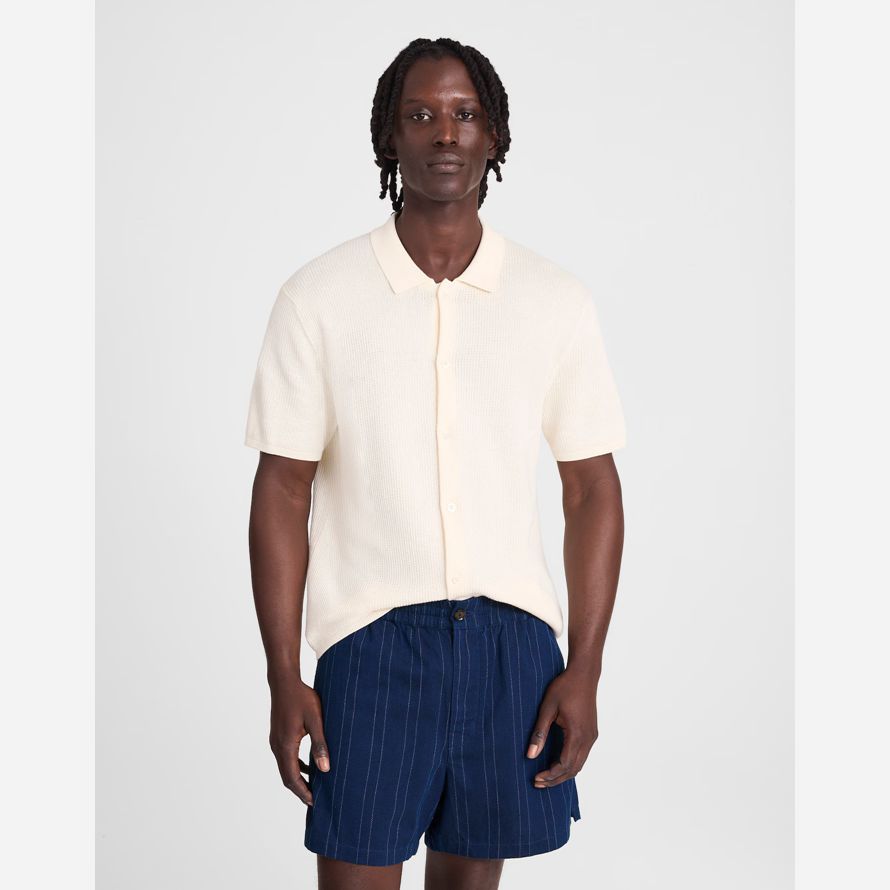 mens madewell everywear dyed stripe shorts dark blue