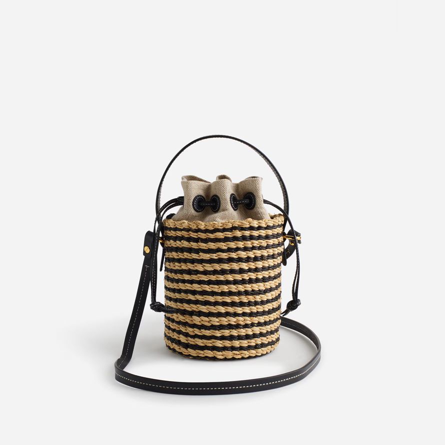 madewell the mini womens basket bag brown black