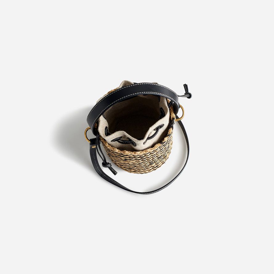 madewell the mini womens basket bag brown black
