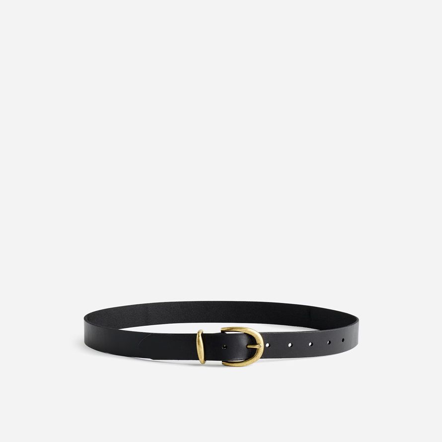 womens madewell classic leather belt black