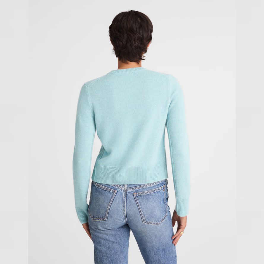 madewell cashmere button-front womens cardigan light blue
