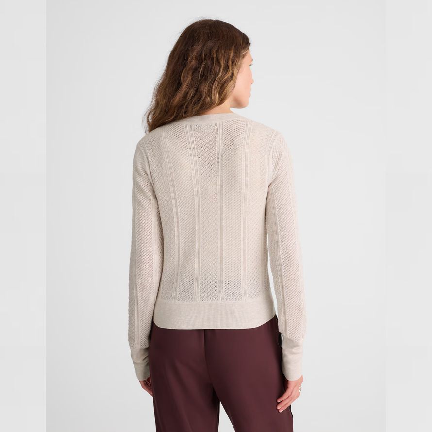 beige madewell the signature knit pointelle womens cardigan