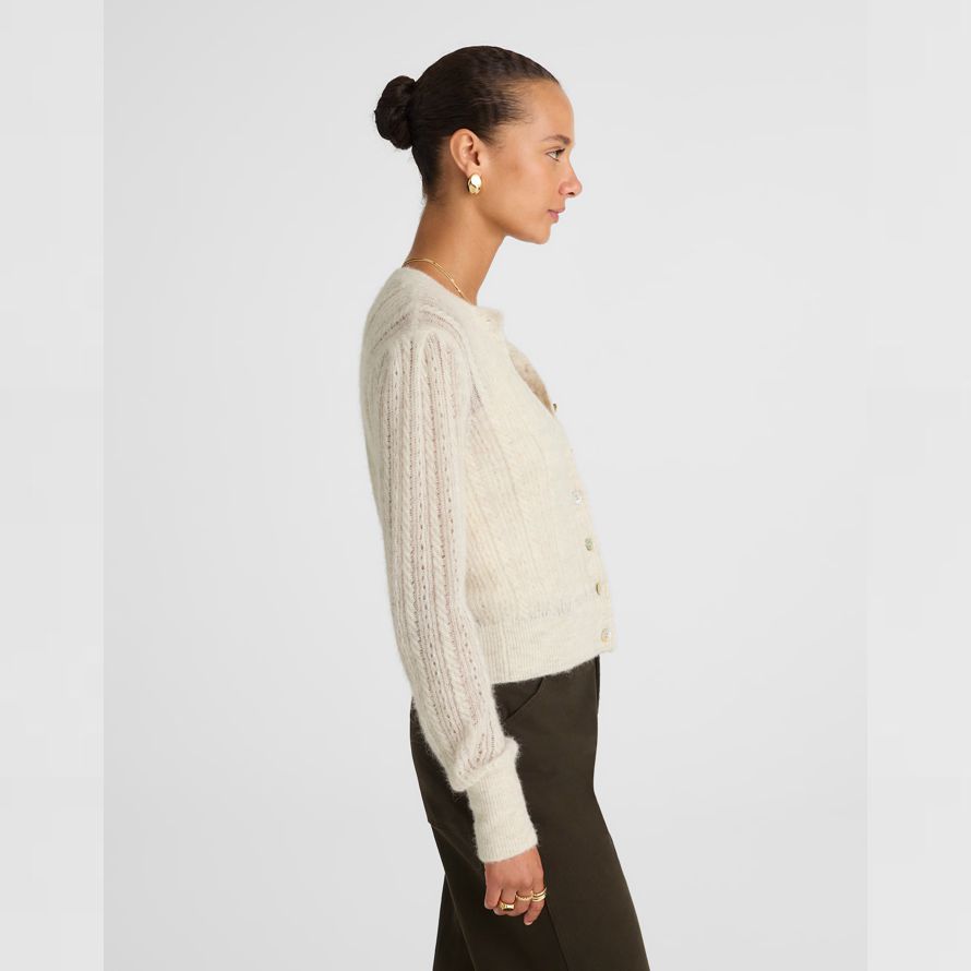 madewell pointelle-stitch alpaca blend womens cardigan light cream