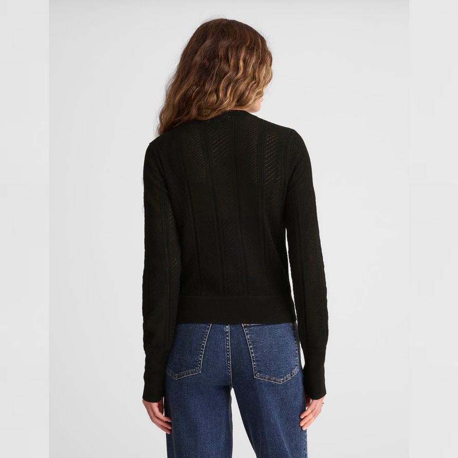 madewell the signature knit pointelle womens cardigan black