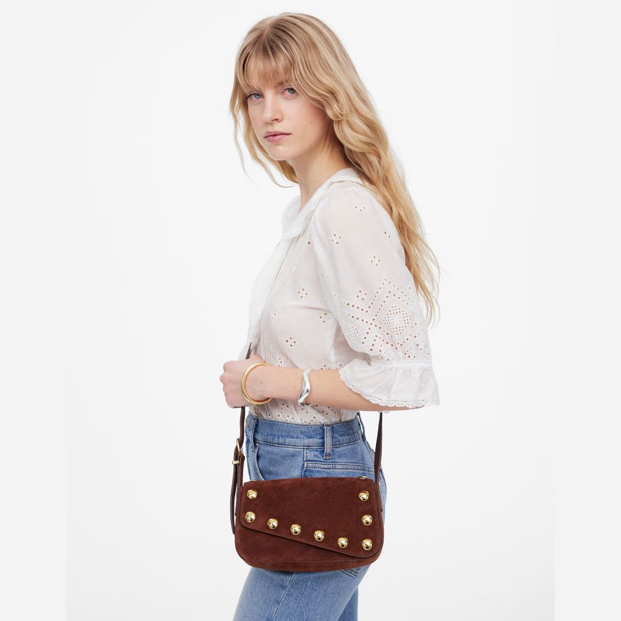 madewell the studded womens crossbody bag brown