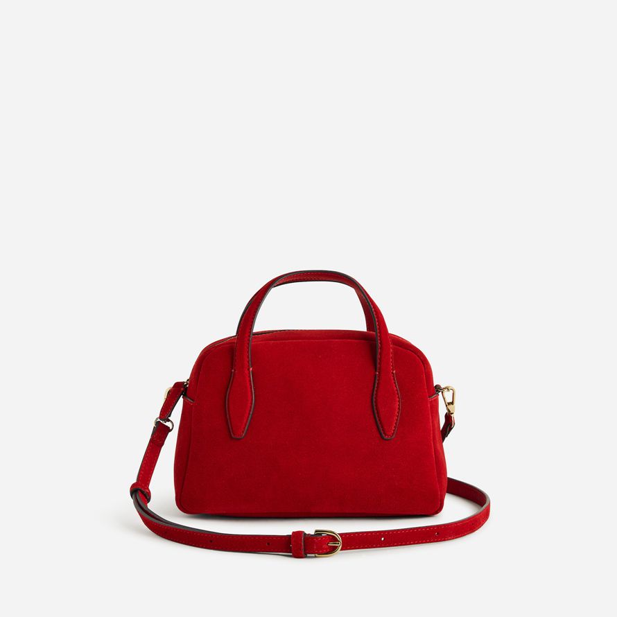 red womens madewell medium suede crossbody bag