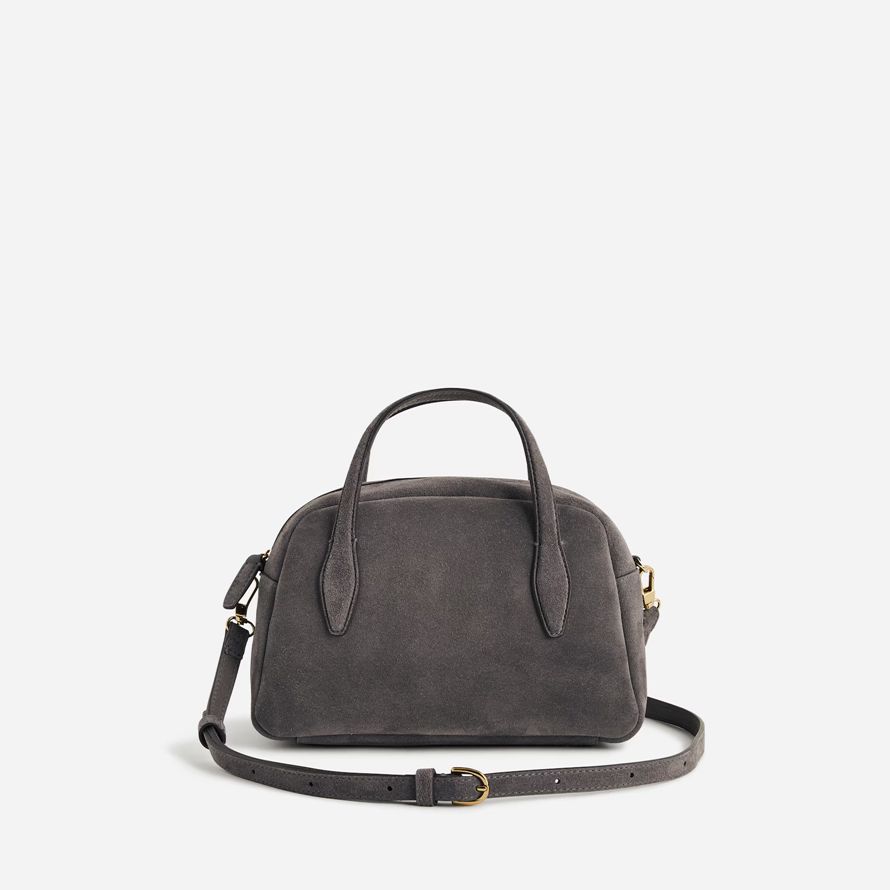 dark grey madewell medium suede womens crossbody bag