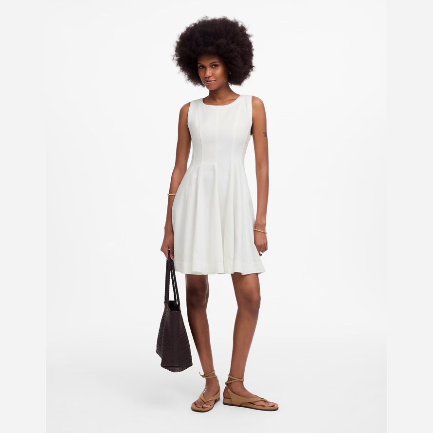 white womens madewell circle mini dress