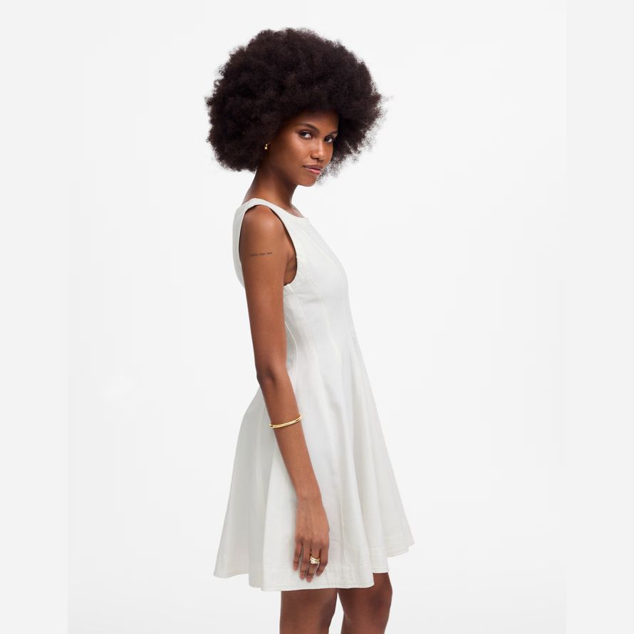 white womens madewell circle mini dress