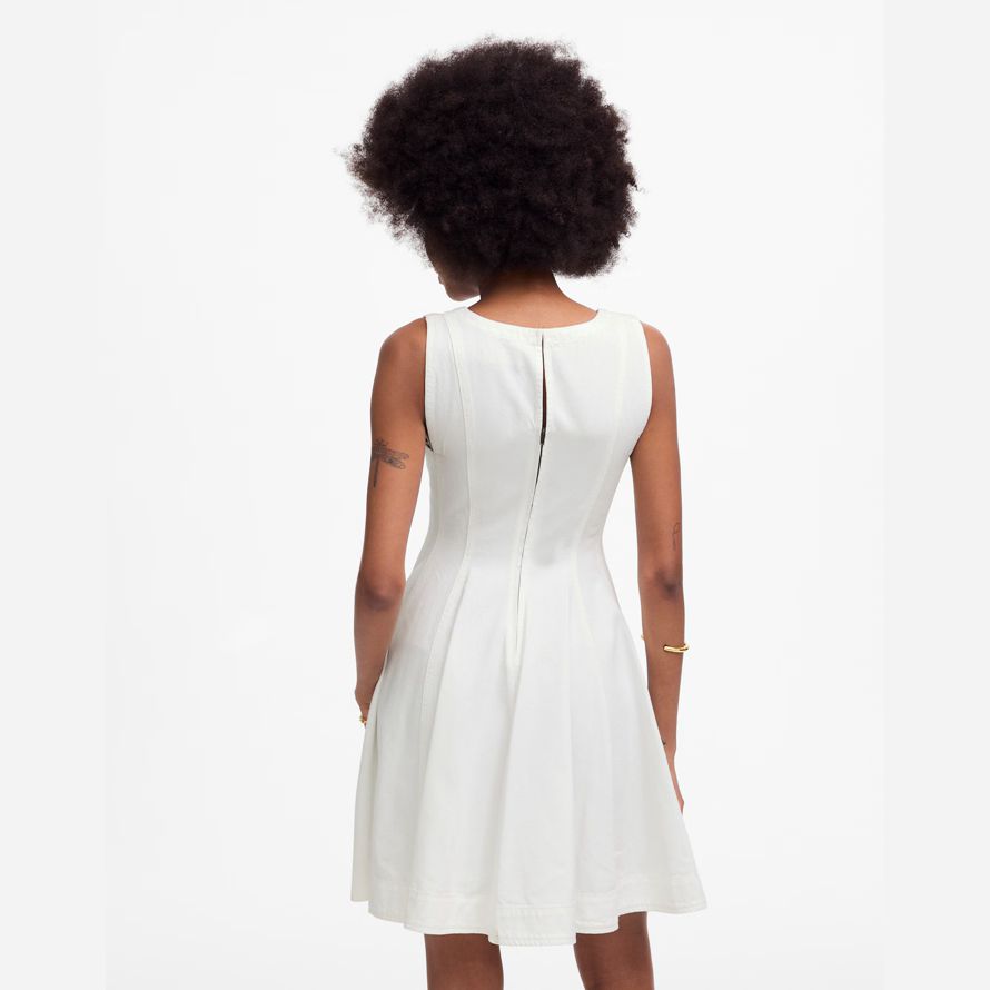 white womens madewell circle mini dress