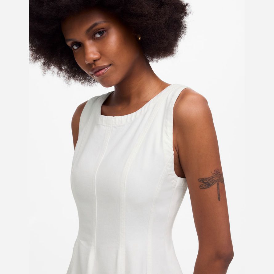 white womens madewell circle mini dress