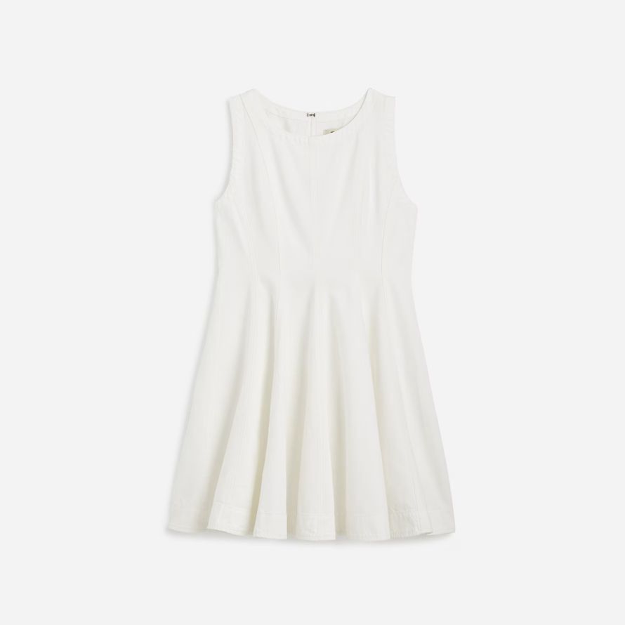 white womens madewell circle mini dress
