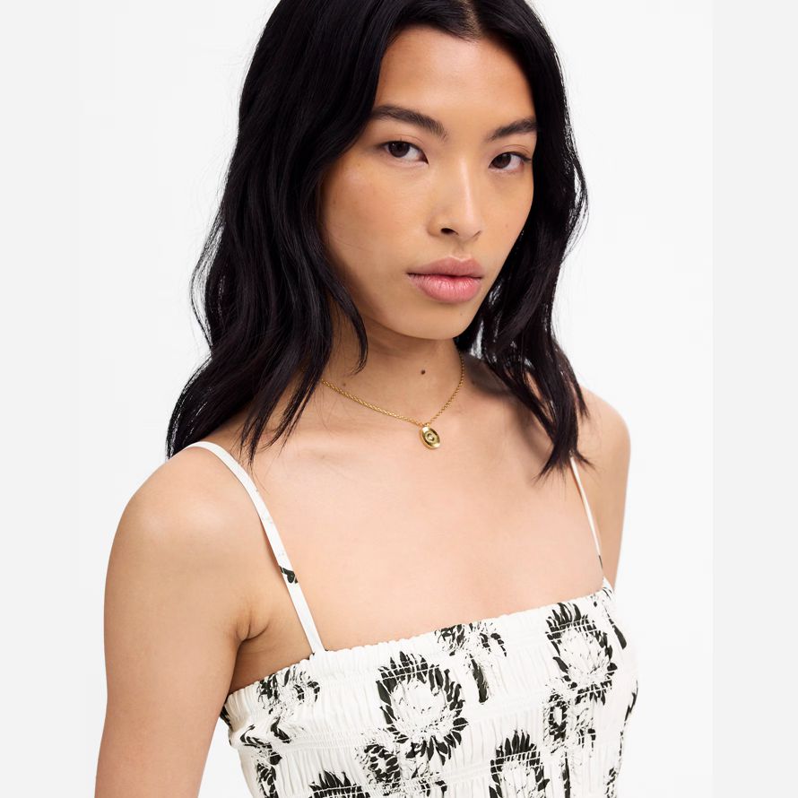 white black womens madewell poplin smocked maxi dress