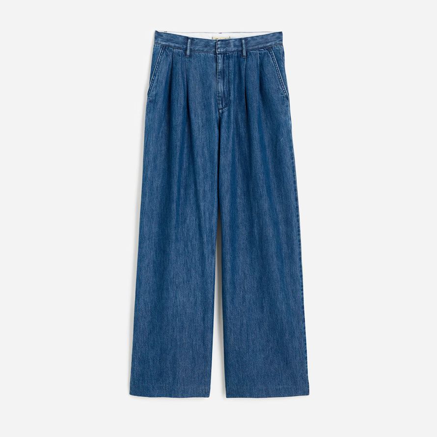 blue womens madewell the harlow superwide-leg jeans