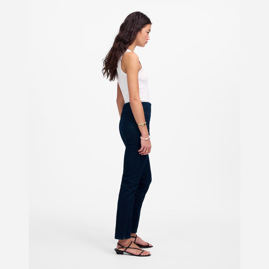 madewell slim crop wash womens jeans navy