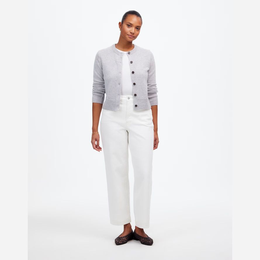 womens madewell the curvy perfect vintage wide-leg crop jeans white