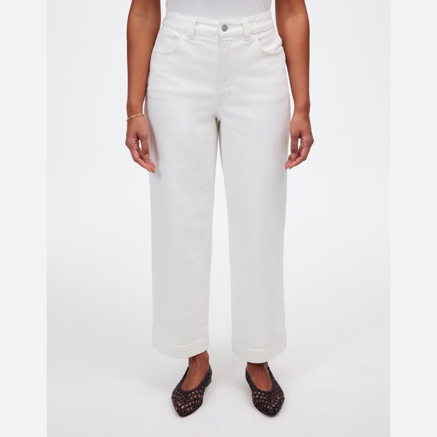 womens madewell the curvy perfect vintage wide-leg crop jeans white