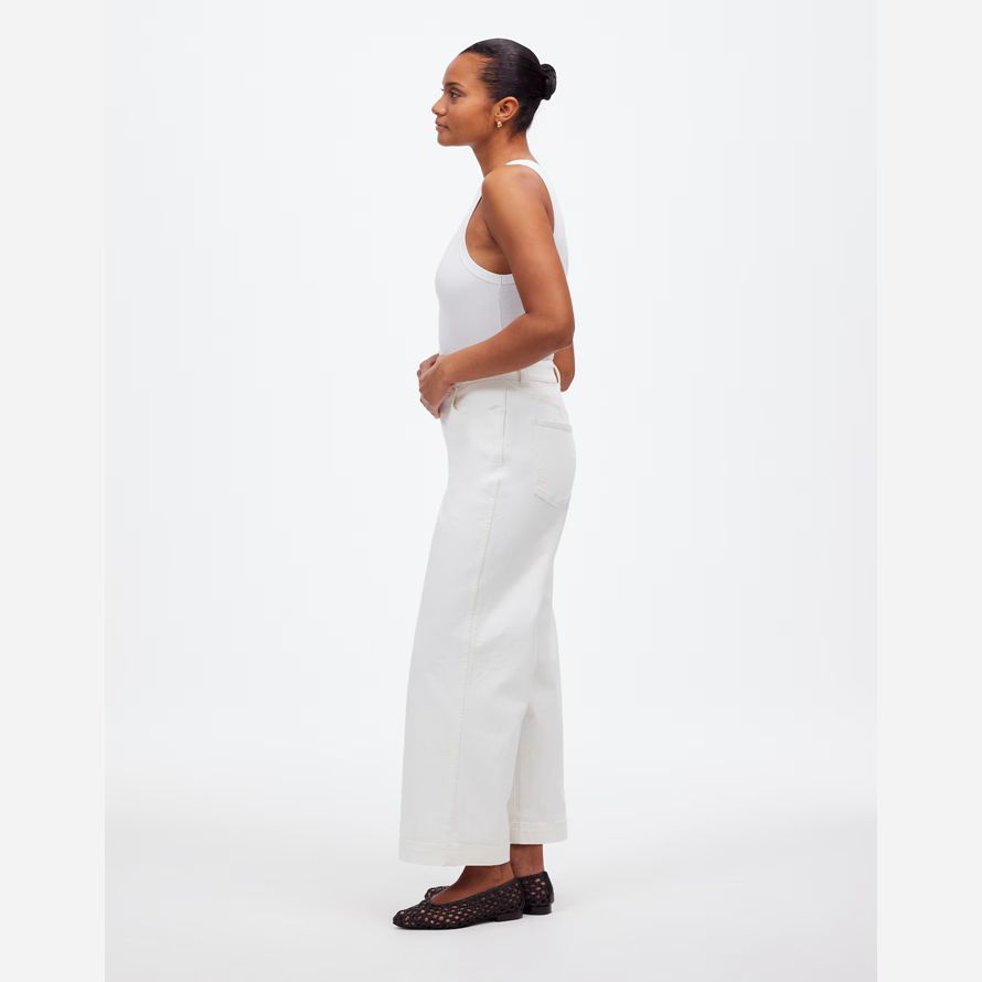 womens madewell the curvy perfect vintage wide-leg crop jeans white