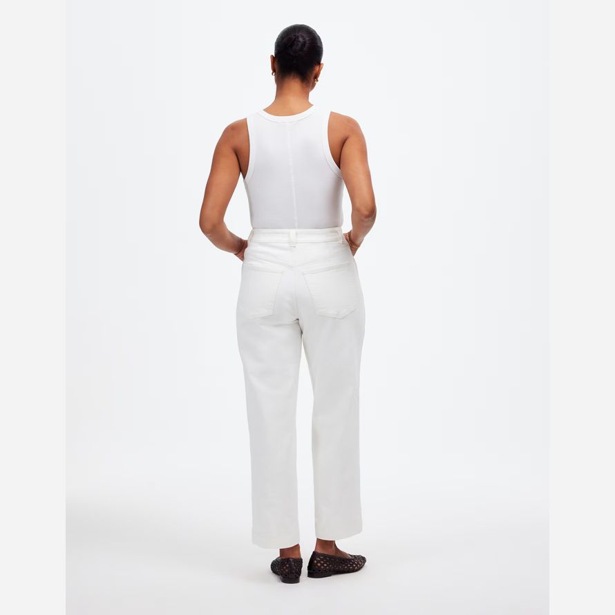 womens madewell the curvy perfect vintage wide-leg crop jeans white
