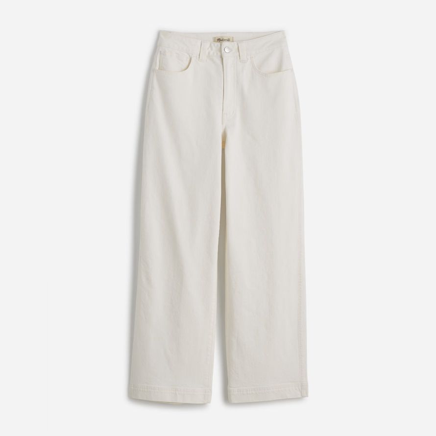 womens madewell the curvy perfect vintage wide-leg crop jeans white