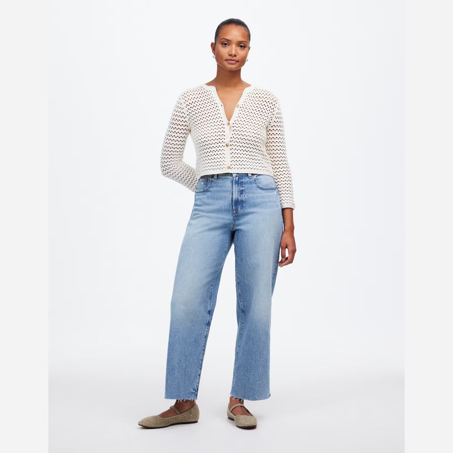 womens madewell the curvy perfect vintage wide-leg crop jeans blue