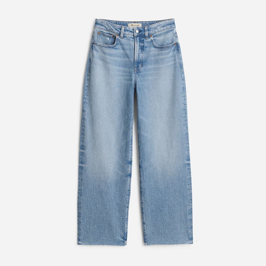 womens madewell the curvy perfect vintage wide-leg crop jeans blue