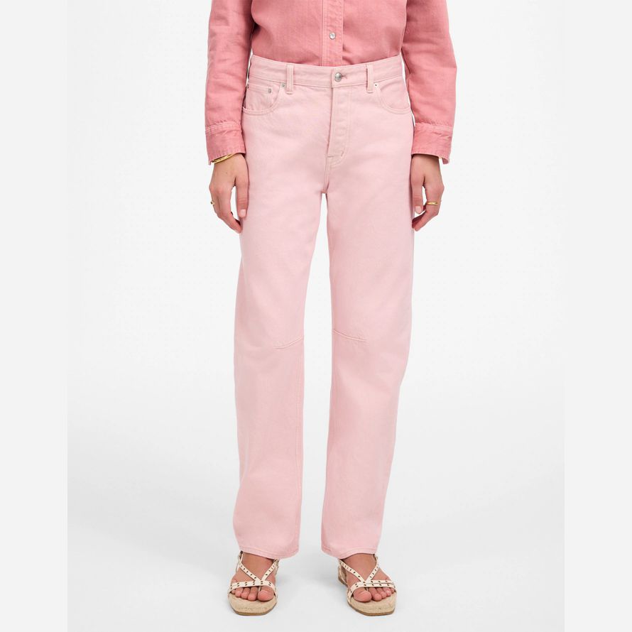 madewell the darted barrel-leg womens jeans pink