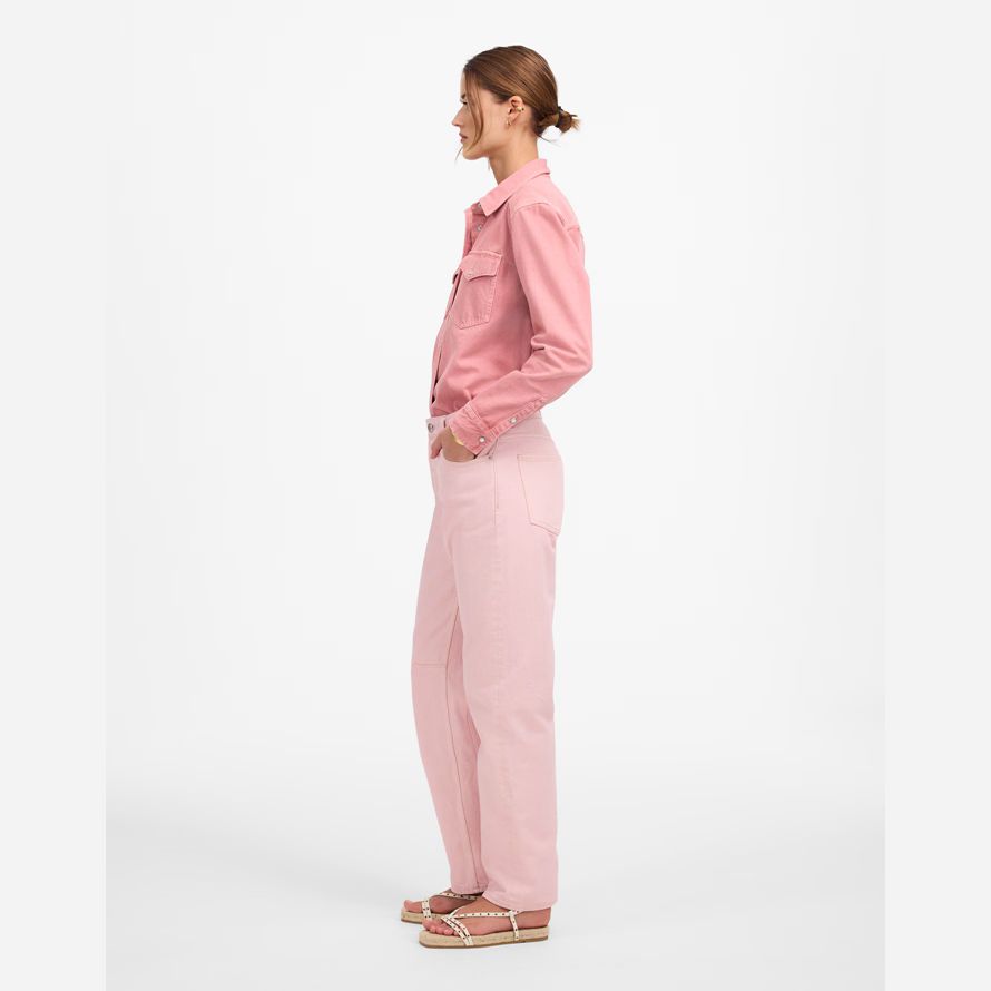 madewell the darted barrel-leg womens jeans pink