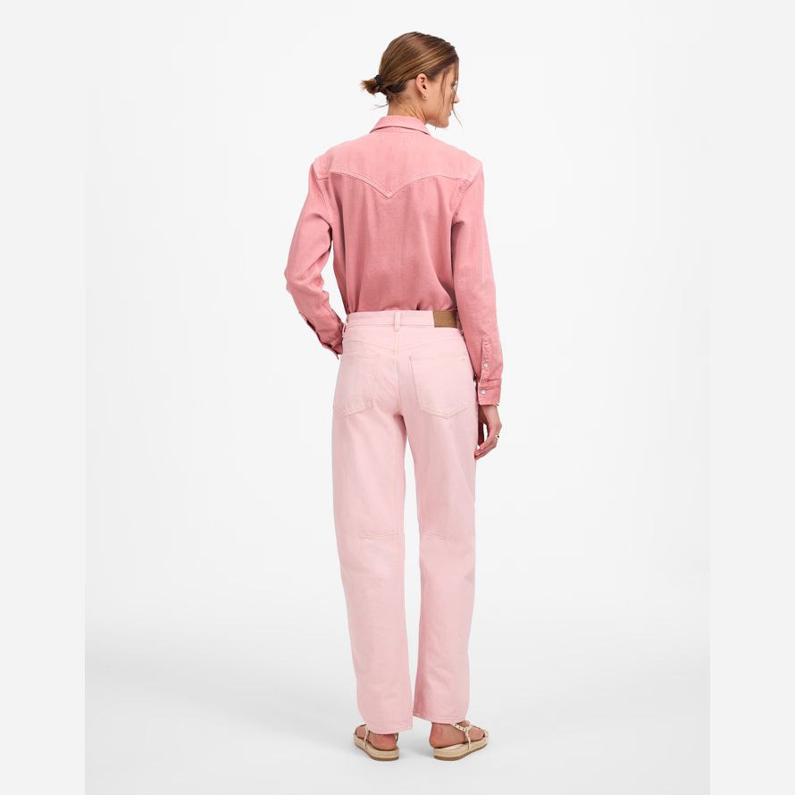 madewell the darted barrel-leg womens jeans pink