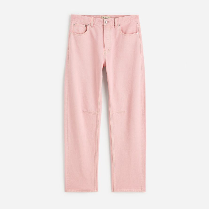 madewell the darted barrel-leg womens jeans pink