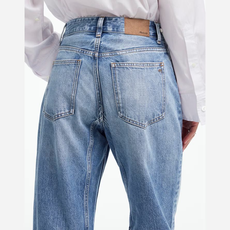 blue madewell the darted barrel-leg womens jeans