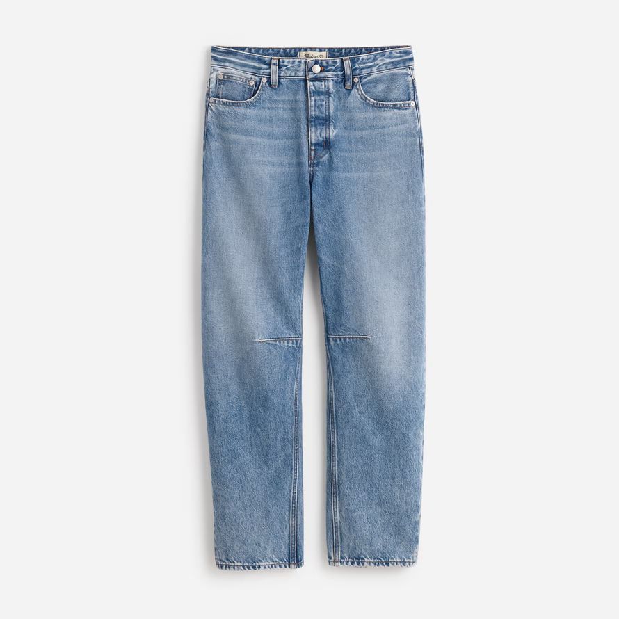 blue madewell the darted barrel-leg womens jeans