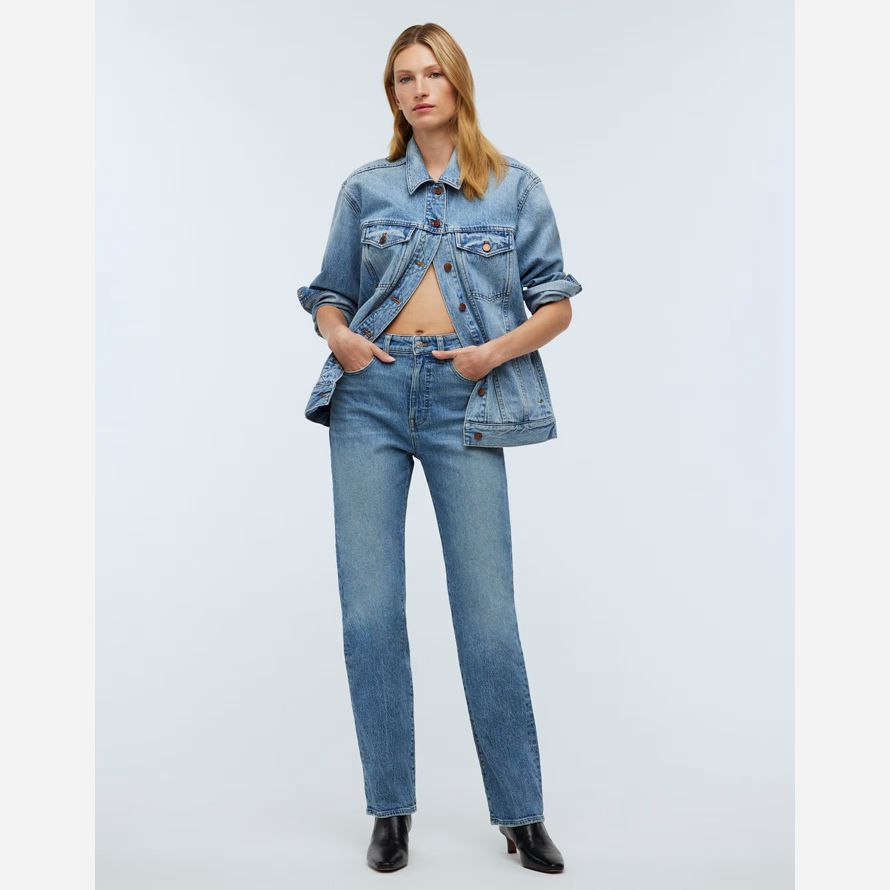 blue madewell the 90s straight womens jeans