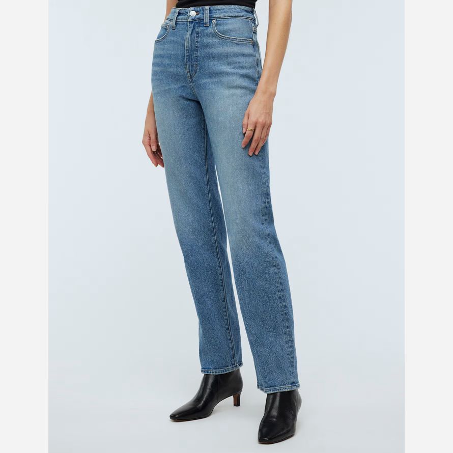 blue madewell the 90s straight womens jeans