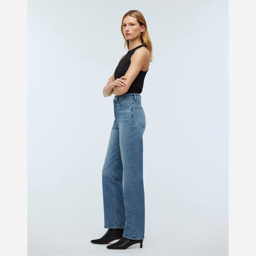blue madewell the 90s straight womens jeans