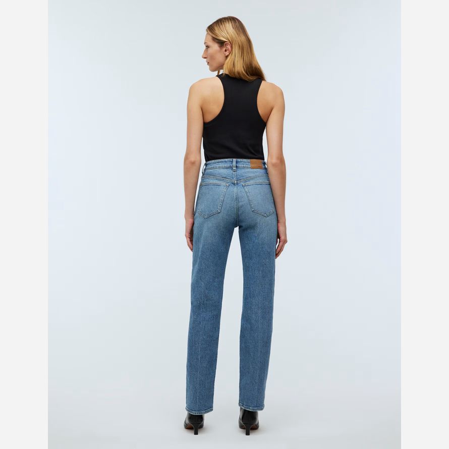blue madewell the 90s straight womens jeans