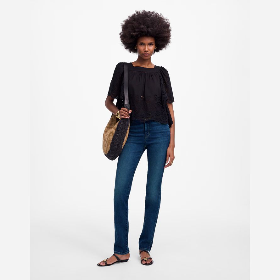 madewell the pencil womens jeans dark blue