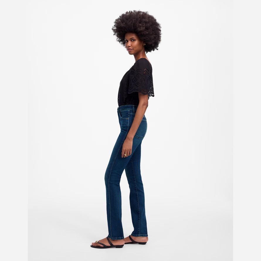 madewell the pencil womens jeans dark blue