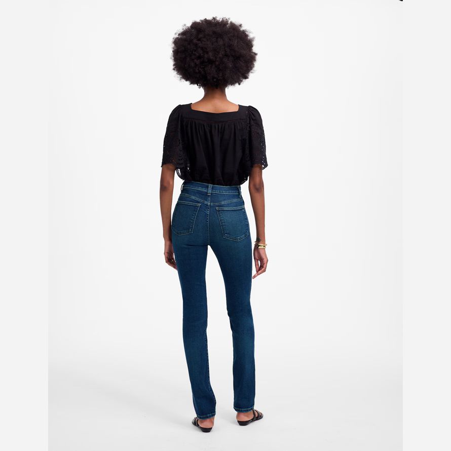 madewell the pencil womens jeans dark blue
