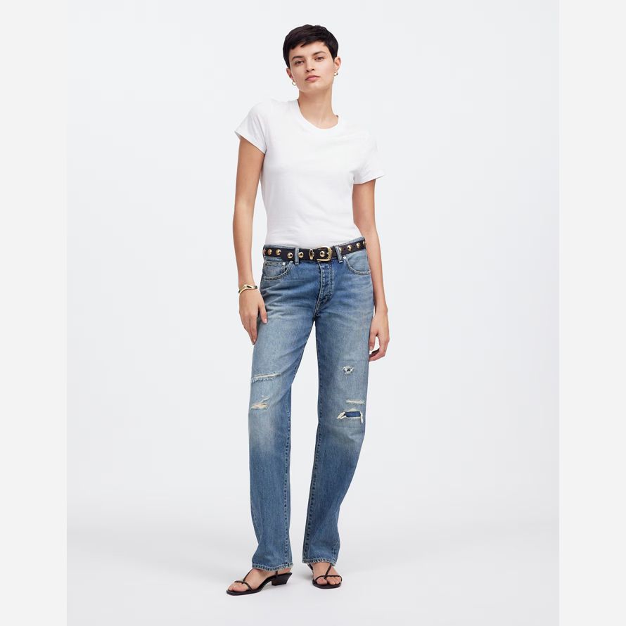 madewell x kaihara denim dean easy straight womens jeans blue