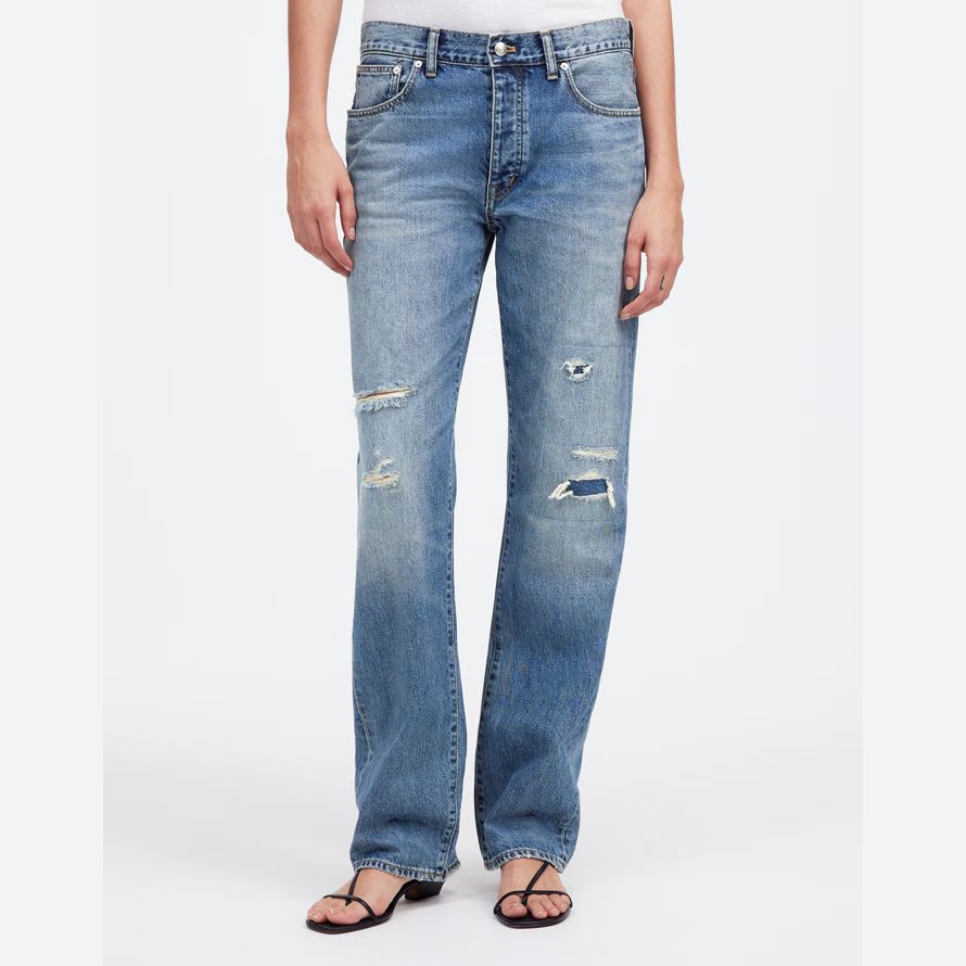 madewell x kaihara denim dean easy straight womens jeans blue