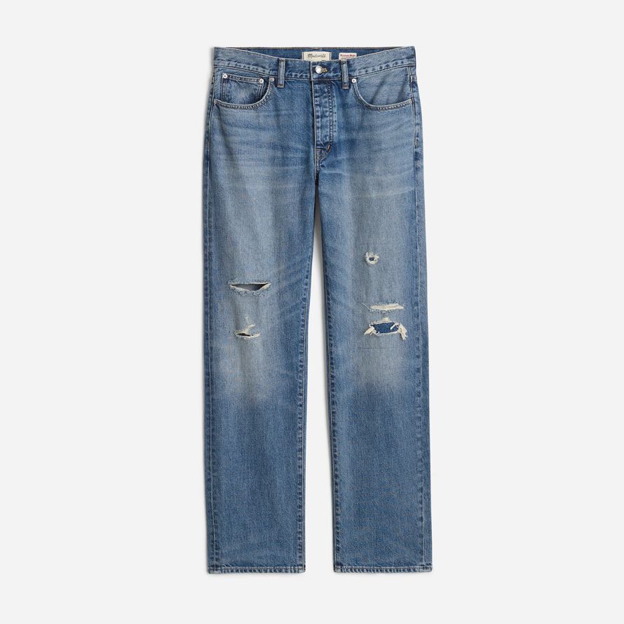 madewell x kaihara denim dean easy straight womens jeans blue