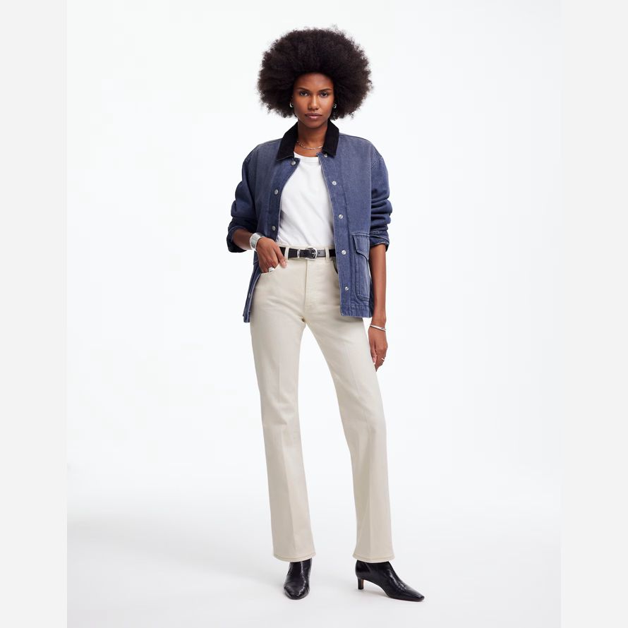 cream madewell relaxed bootcut womens jeans