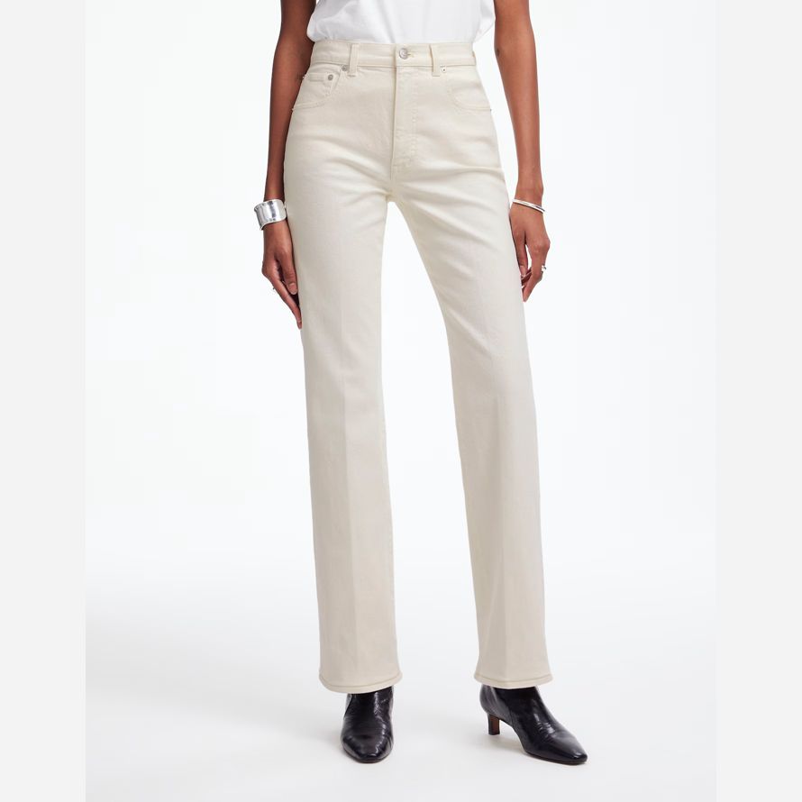 cream madewell relaxed bootcut womens jeans