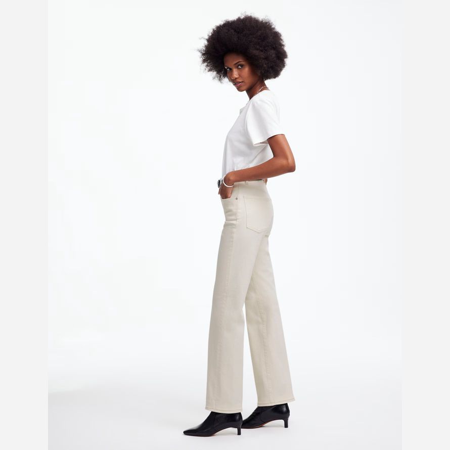 cream madewell relaxed bootcut womens jeans