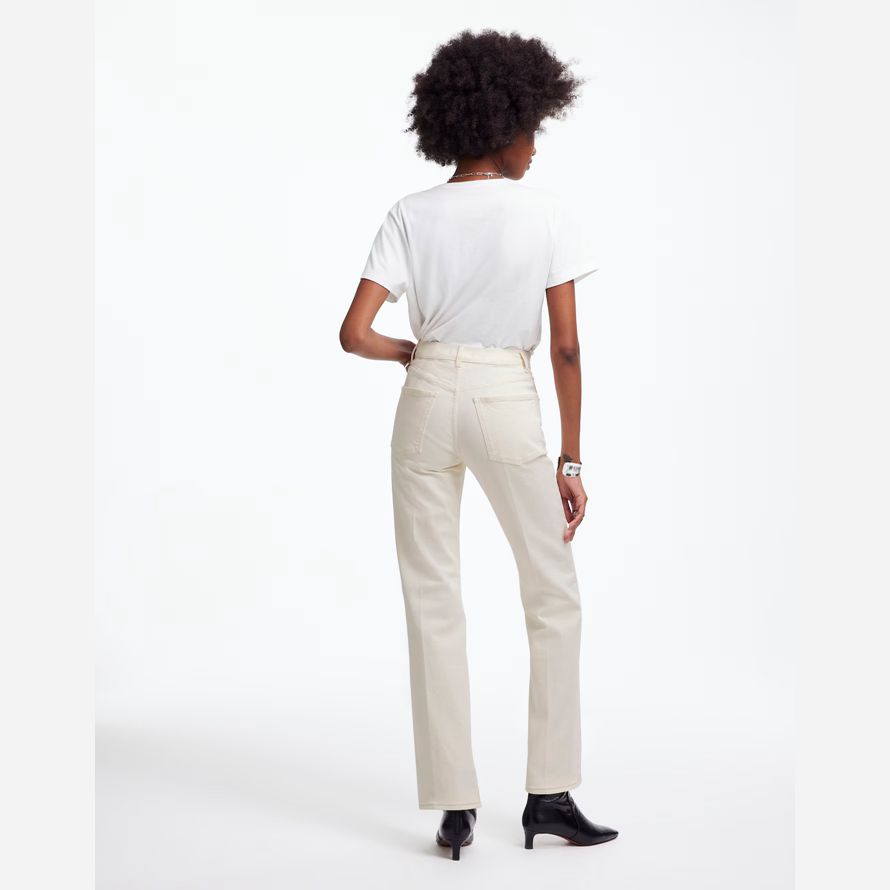 cream madewell relaxed bootcut womens jeans