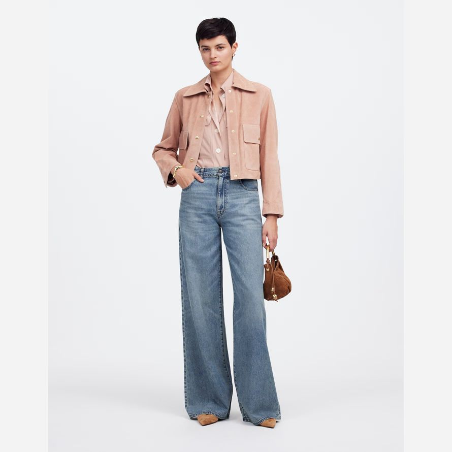 madewell superwide-leg airy womens jeans blue