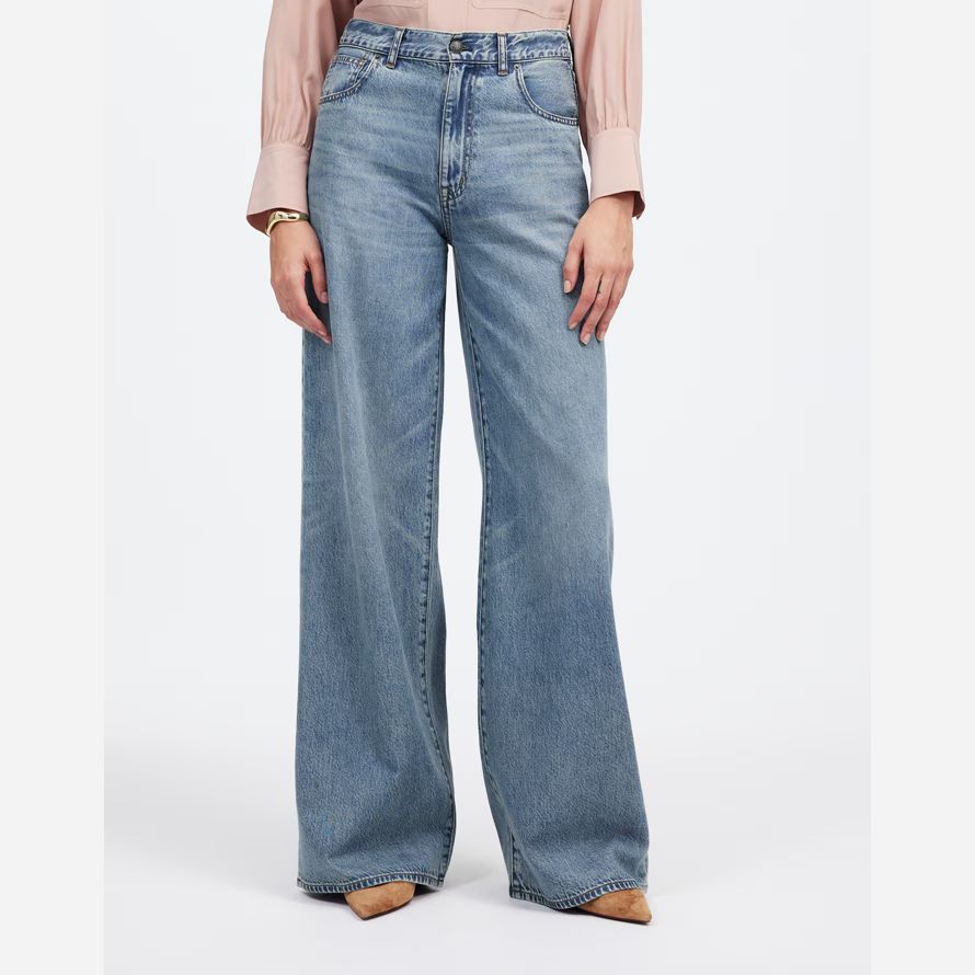 madewell superwide-leg airy womens jeans blue