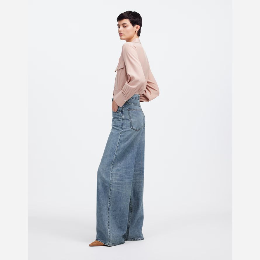 madewell superwide-leg airy womens jeans blue