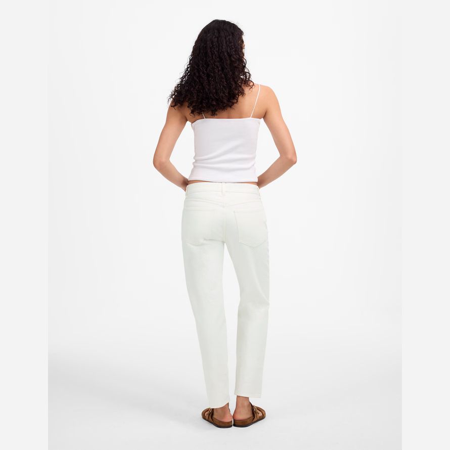 madewell the dean easy straight crop womens jeans white